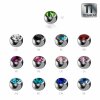 Titanium - Screw ball - crystal 1,6 mm - 6 mm - RD