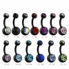 10 mm - DB - Dark Blue/ Dunkel Blau - Black Steel - Banane - Doppelkristall