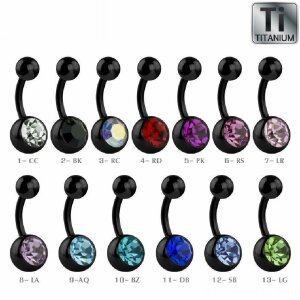 Black Titanium - banana - crystal 10 mm - PK