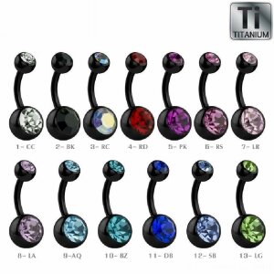 Black Titanium - banana - double crystal 12 mm - RC