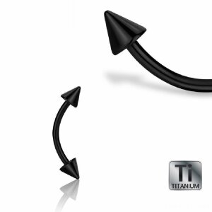 1,2 mm - 10 mm - 4 mm - Black Titan - Banane  - mit Spitzen