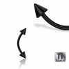 1,6 mm - 6 mm - 5 mm - Sort titanium - Banan  - med spidser