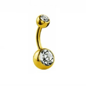 Gold Steel - banana - double crystal 6 mm - LG