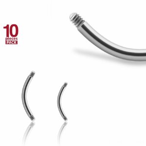 1,2 mm - 6 mm - Stahl - Banane - Ohne Kugel - 10er Pack