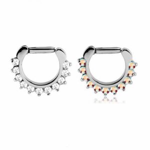 Stahl - Septum Clicker - Mini Kristall