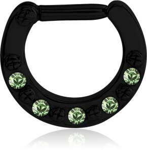 Black Steel - Septum Clicker - Kristall