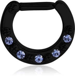 Black Steel - Septum Clicker - Kristall