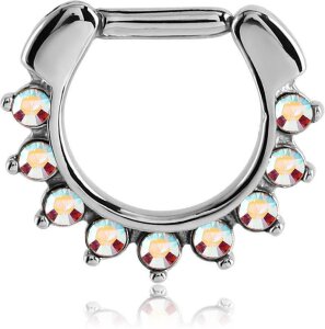 Stahl - Septum Clicker - Oriental Kristall