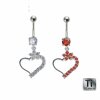 Titanium rhodium plated - banana - heart - RD