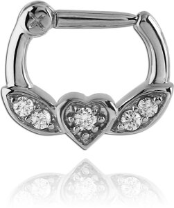 Steel - Septum Clicker - Heart Design