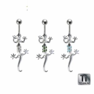 Titan mit rhodinierten Elementen - Banane - Gecko - AQ -...