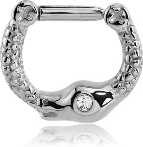 Steel - Septum Clicker - Snake Design