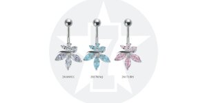 Titanium rhodium plated - banana - blossom - AQ