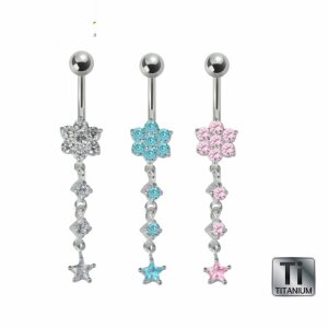 Titan mit rhodinierten Elementen - Banane - Blume #5 - RS...