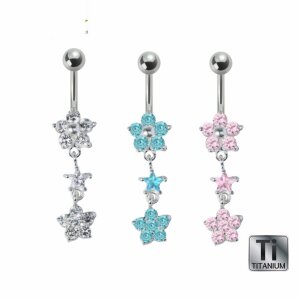 Titan mit rhodinierten Elementen - Banane - Blume #6 - AQ...