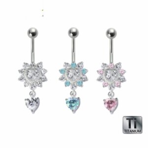 Titan mit rhodinierten Elementen - Banane - Herz #2 - RS...