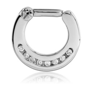 Steel - Septum Clicker - Curved Crystal