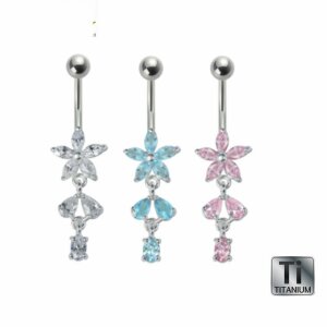 Titanium rhodium plated - banana - blossom #4 -RS