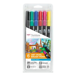 Basics 6er - Dual Brush Pen - Tombow