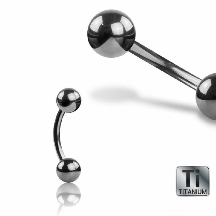 Titan Breast Intimate Piercing Jewelry CBR Circular Threading 2,0mm With 2 Balls 