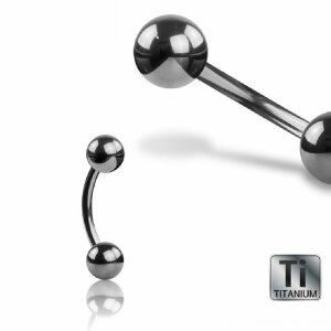 Titanium - banana 1,6 mm - 13 mm - 6 mm