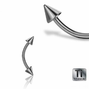 Titanium - banana - with cones 1,2 mm - 10 mm - 4 mm