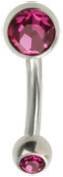 Titanium - banana - double crystal - Pink (PK) - 12mm