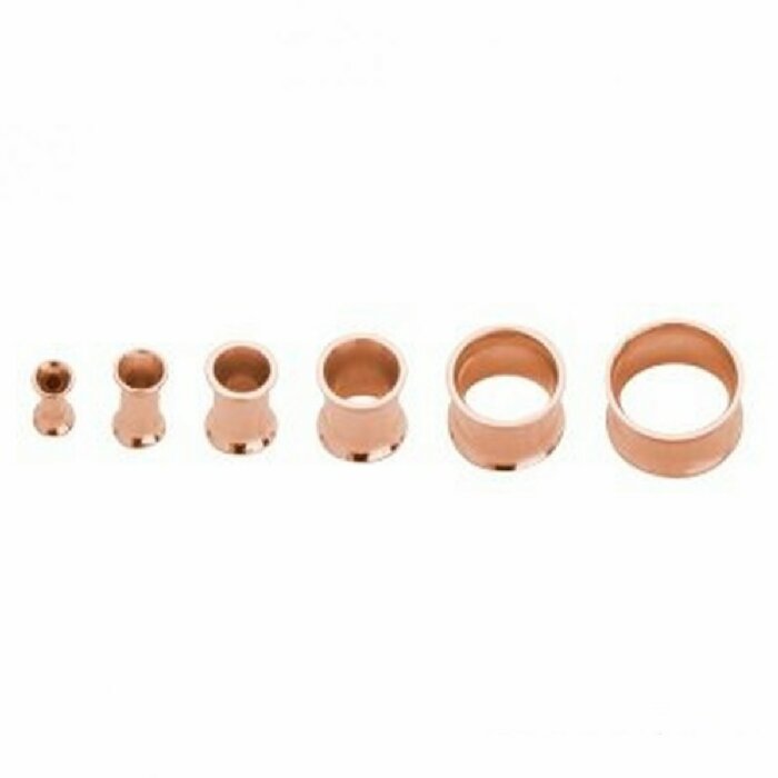 Rosegold Steel - Flesh Tunnel - Double flared - ohne Gewinde