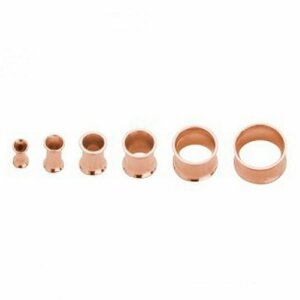 Rosegold Steel - Flesh Tunnel - Double flared - ohne Gewinde