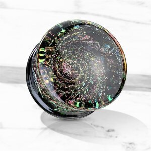 Glas - Plug - Multi Color Sparkle Galaxy 8 mm