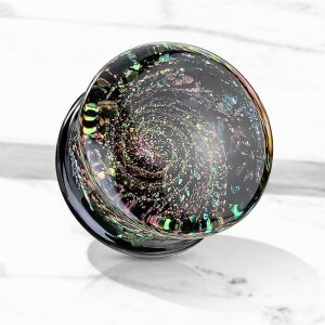 Glass - Plug - Multi Color Sparkle Galaxy 10 mm