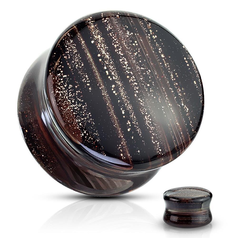 Glass plug. Sparkle plug.