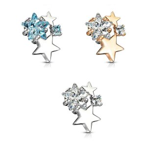 Cluster Stars Internally Threaded Dermal Anchor Tops