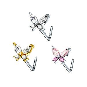 Steel - Nose Stud - Butterfly