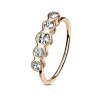 Brass - Nasenring - 5 Ringe - Kristall - biegbar Rosegold CC