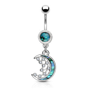 Steel - Banana - Mother of Pearl - Dangle Element Moon