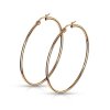 Stainless Steel Round Hoop Earrings 1 Pair Rosegold 55 mm