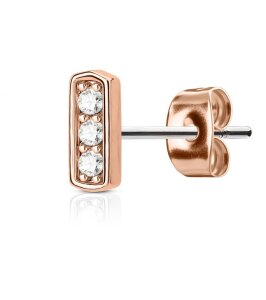 Steel - Ear stud - Square bar Rosegold