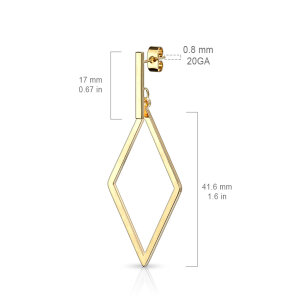 Steel - Ear stud - Diamond Shape Design