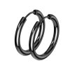 Stahl - Creolen - Basic mit Clickverschluss Schwarz 16 mm
