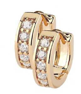 Stahl - Creolen - Kristallstreif Rosegold