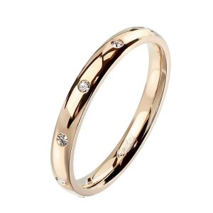 Rosegold Steel - Finger Ring - Kristall Zirkel