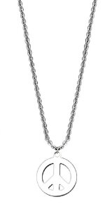Stainless Steel - Chain Necklace - Peace Symbol