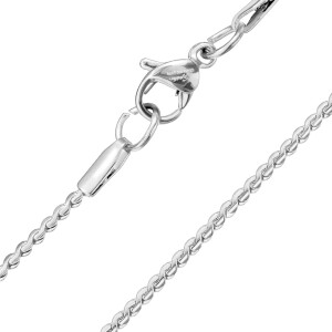 Edelstahl - Halskette - Serpentine Kette Silber