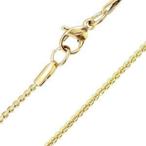 Stainless Steel - Chain Necklace - with Lobster Clasp Gold