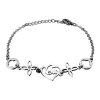 Stainless Steel - Bracelet - Heart and Flower Dangling Charmes