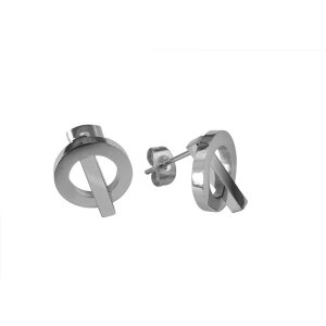 Stahl - Ohrstecker - Ring Stab Kombination