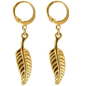Stahl - Creolen - Feder Gold