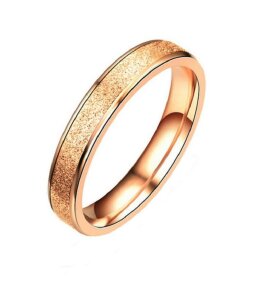 Edelstahl - Finger Ring - Diamant Optik Rosegold 64
