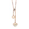 Edelstahl - Halskette - Herz und Kreis Römische Ziffern Rosegold